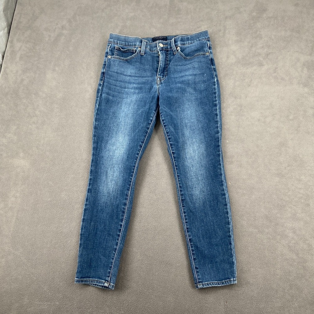 Lucky Brand Ankle Jeans Women 10/30 Blue Denim Faded Stretch Mid Rise Skinny Ava